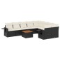 vidaXL 10-tlg. Garten-Sofagarnitur mit Kissen Schwarz Poly Rattan vidaXL 10-tlg. Garten-Sofagarnitur mit Kissen Schwarz Poly Rattan