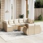 vidaXL 10-tlg. Garten-Sofagarnitur mit Kissen Beige Poly Rattan vidaXL 10-tlg. Garten-Sofagarnitur mit Kissen Beige Poly Rattan