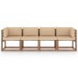 Garten-Palettensofa 4-Sitzer mit Kissen Kiefernholz Garten-Palettensofa 4-Sitzer mit Kissen Kiefernholz