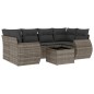 vidaXL 7-tlg. Garten-Sofagarnitur mit Kissen Grau Poly Rattan vidaXL 7-tlg. Garten-Sofagarnitur mit Kissen Grau Poly Rattan