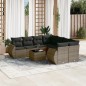 vidaXL 9-tlg. Garten-Sofagarnitur mit Kissen Grau Poly Rattan vidaXL 9-tlg. Garten-Sofagarnitur mit Kissen Grau Poly Rattan