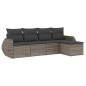 vidaXL 5-tlg. Garten-Sofagarnitur mit Kissen Grau Poly Rattan vidaXL 5-tlg. Garten-Sofagarnitur mit Kissen Grau Poly Rattan