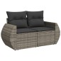 vidaXL 5-tlg. Garten-Sofagarnitur mit Kissen Grau Poly Rattan vidaXL 5-tlg. Garten-Sofagarnitur mit Kissen Grau Poly Rattan