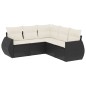 vidaXL 5-tlg. Garten-Sofagarnitur mit Kissen Schwarz Poly Rattan vidaXL 5-tlg. Garten-Sofagarnitur mit Kissen Schwarz Poly Rattan