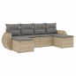 vidaXL 6-tlg. Garten-Sofagarnitur mit Kissen Beige Poly Rattan vidaXL 6-tlg. Garten-Sofagarnitur mit Kissen Beige Poly Rattan