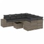 vidaXL 9-tlg. Garten-Sofagarnitur mit Kissen Grau Poly Rattan vidaXL 9-tlg. Garten-Sofagarnitur mit Kissen Grau Poly Rattan