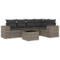 vidaXL 6-tlg. Garten-Sofagarnitur mit Kissen Grau Poly Rattan vidaXL 6-tlg. Garten-Sofagarnitur mit Kissen Grau Poly Rattan