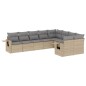 vidaXL 9-tlg. Garten-Sofagarnitur mit Kissen Beige Poly Rattan vidaXL 9-tlg. Garten-Sofagarnitur mit Kissen Beige Poly Rattan