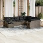 vidaXL 10-tlg. Garten-Sofagarnitur mit Kissen Grau Poly Rattan vidaXL 10-tlg. Garten-Sofagarnitur mit Kissen Grau Poly Rattan
