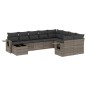 vidaXL 10-tlg. Garten-Sofagarnitur mit Kissen Grau Poly Rattan vidaXL 10-tlg. Garten-Sofagarnitur mit Kissen Grau Poly Rattan