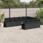 vidaXL 10-tlg. Garten-Sofagarnitur mit Kissen Schwarz Poly Rattan vidaXL 10-tlg. Garten-Sofagarnitur mit Kissen Schwarz Poly Rattan