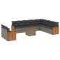vidaXL 11-tlg. Garten-Sofagarnitur mit Kissen Grau Poly Rattan vidaXL 11-tlg. Garten-Sofagarnitur mit Kissen Grau Poly Rattan