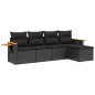 vidaXL 5-tlg. Garten-Sofagarnitur mit Kissen Schwarz Poly Rattan vidaXL 5-tlg. Garten-Sofagarnitur mit Kissen Schwarz Poly Rattan