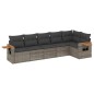 vidaXL 6-tlg. Garten-Sofagarnitur mit Kissen Grau Poly Rattan vidaXL 6-tlg. Garten-Sofagarnitur mit Kissen Grau Poly Rattan