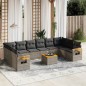 vidaXL 11-tlg. Garten-Sofagarnitur mit Kissen Grau Poly Rattan vidaXL 11-tlg. Garten-Sofagarnitur mit Kissen Grau Poly Rattan