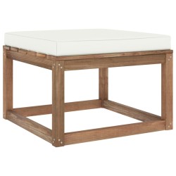 vidaXL Gartenhocker mit Creme Kissen