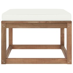 vidaXL Gartenhocker mit Creme Kissen