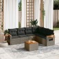 vidaXL 7-tlg. Garten-Sofagarnitur mit Kissen Grau Poly Rattan vidaXL 7-tlg. Garten-Sofagarnitur mit Kissen Grau Poly Rattan