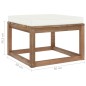 vidaXL Gartenhocker mit Creme Kissen vidaXL Gartenhocker mit Creme Kissen