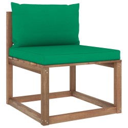 Garten-Paletten-Mittelsofa mit Kissen Grün