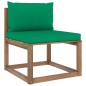 Garten-Paletten-Mittelsofa mit Kissen Grün Garten-Paletten-Mittelsofa mit Kissen Grün