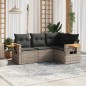 vidaXL 4-tlg. Garten-Sofagarnitur mit Kissen Grau Poly Rattan vidaXL 4-tlg. Garten-Sofagarnitur mit Kissen Grau Poly Rattan