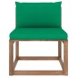 Garten-Paletten-Mittelsofa mit Kissen Grün Garten-Paletten-Mittelsofa mit Kissen Grün