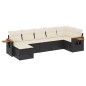 vidaXL 7-tlg. Garten-Sofagarnitur mit Kissen Schwarz Poly Rattan vidaXL 7-tlg. Garten-Sofagarnitur mit Kissen Schwarz Poly Rattan