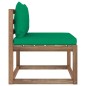 Garten-Paletten-Mittelsofa mit Kissen Grün Garten-Paletten-Mittelsofa mit Kissen Grün
