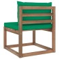 Garten-Paletten-Mittelsofa mit Kissen Grün Garten-Paletten-Mittelsofa mit Kissen Grün