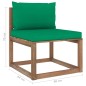 Garten-Paletten-Mittelsofa mit Kissen Grün Garten-Paletten-Mittelsofa mit Kissen Grün