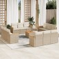 vidaXL 13-tlg. Garten-Sofagarnitur mit Kissen Beige Poly Rattan vidaXL 13-tlg. Garten-Sofagarnitur mit Kissen Beige Poly Rattan
