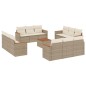 vidaXL 13-tlg. Garten-Sofagarnitur mit Kissen Beige Poly Rattan vidaXL 13-tlg. Garten-Sofagarnitur mit Kissen Beige Poly Rattan