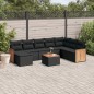 vidaXL 9-tlg. Garten-Sofagarnitur mit Kissen Schwarz Poly Rattan vidaXL 9-tlg. Garten-Sofagarnitur mit Kissen Schwarz Poly Rattan