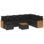 vidaXL 9-tlg. Garten-Sofagarnitur mit Kissen Schwarz Poly Rattan vidaXL 9-tlg. Garten-Sofagarnitur mit Kissen Schwarz Poly Rattan