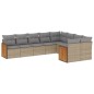 vidaXL 9-tlg. Garten-Sofagarnitur mit Kissen Beige Poly Rattan vidaXL 9-tlg. Garten-Sofagarnitur mit Kissen Beige Poly Rattan