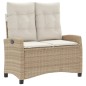 vidaXL 2-tlg. Garten-Essgruppe mit Kissen Beige Poly Rattan vidaXL 2-tlg. Garten-Essgruppe mit Kissen Beige Poly Rattan