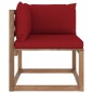 Outdoor-Ecksofa Paletten mit Kissen in Weinrot Outdoor-Ecksofa Paletten mit Kissen in Weinrot
