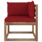 Outdoor-Ecksofa Paletten mit Kissen in Weinrot Outdoor-Ecksofa Paletten mit Kissen in Weinrot
