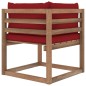 Outdoor-Ecksofa Paletten mit Kissen in Weinrot Outdoor-Ecksofa Paletten mit Kissen in Weinrot