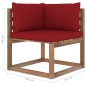 Outdoor-Ecksofa Paletten mit Kissen in Weinrot Outdoor-Ecksofa Paletten mit Kissen in Weinrot