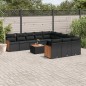 vidaXL 12-tlg. Garten-Sofagarnitur mit Kissen Schwarz Poly Rattan vidaXL 12-tlg. Garten-Sofagarnitur mit Kissen Schwarz Poly Rattan