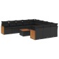 vidaXL 12-tlg. Garten-Sofagarnitur mit Kissen Schwarz Poly Rattan vidaXL 12-tlg. Garten-Sofagarnitur mit Kissen Schwarz Poly Rattan
