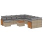 vidaXL 12-tlg. Garten-Sofagarnitur mit Kissen Beige Poly Rattan vidaXL 12-tlg. Garten-Sofagarnitur mit Kissen Beige Poly Rattan