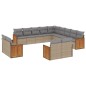 vidaXL 13-tlg. Garten-Sofagarnitur mit Kissen Beige Poly Rattan vidaXL 13-tlg. Garten-Sofagarnitur mit Kissen Beige Poly Rattan