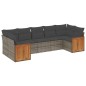 vidaXL 7-tlg. Garten-Sofagarnitur mit Kissen Grau Poly Rattan vidaXL 7-tlg. Garten-Sofagarnitur mit Kissen Grau Poly Rattan