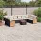 vidaXL 11-tlg. Garten-Sofagarnitur mit Kissen Schwarz Poly Rattan vidaXL 11-tlg. Garten-Sofagarnitur mit Kissen Schwarz Poly Rattan