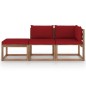3-tlg. Garten-Lounge-Set aus Paletten mit Kissen Kiefernholz 3-tlg. Garten-Lounge-Set aus Paletten mit Kissen Kiefernholz