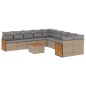 vidaXL 11-tlg. Garten-Sofagarnitur mit Kissen Beige Poly Rattan vidaXL 11-tlg. Garten-Sofagarnitur mit Kissen Beige Poly Rattan