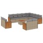 vidaXL 13-tlg. Garten-Sofagarnitur mit Kissen Beige Poly Rattan vidaXL 13-tlg. Garten-Sofagarnitur mit Kissen Beige Poly Rattan